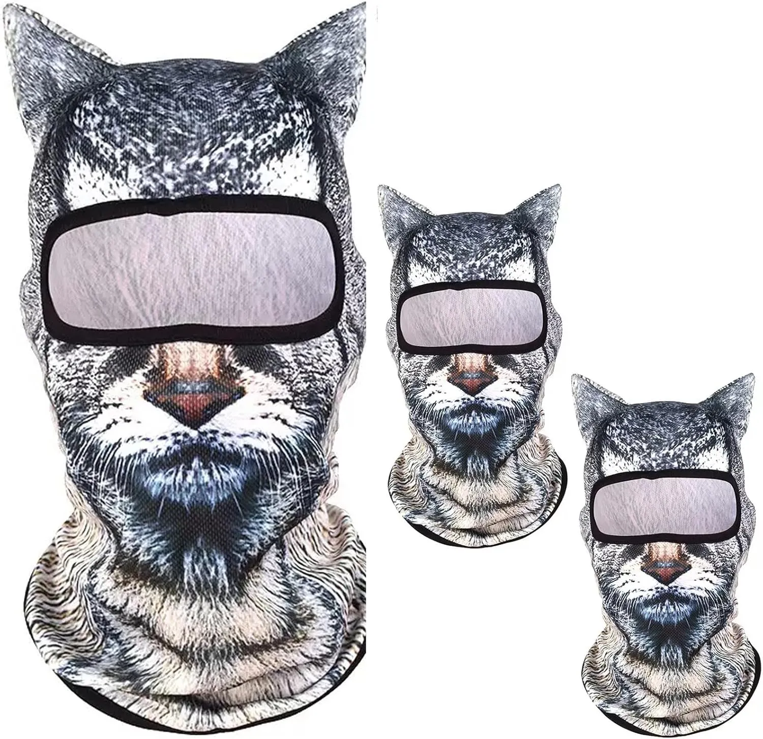 3D Cat Ski Balaclava Sheisty Face Mask with Ears, Animal Ski Mask, Suitable for Music Festivals,Raves,Ski,Halloween or Party Outdoor
