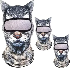 3D Cat Ski Balaclava Sheisty Face Mask with Ears, Animal Ski Mask, Suitable for Music Festivals,Raves,Ski,Halloween or Party Outdoor