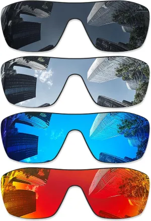4 Pieces Ploarized Replacement Lenses for Oakley Oil Rig Sunglasses - Black   Silver Titanium   Ice Blue   Fire Red