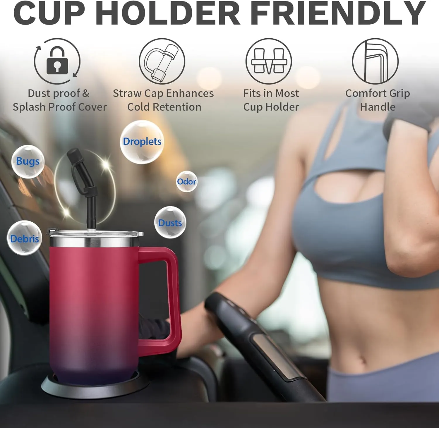 40 oz Insulated Tumbler for 100% Leak Proof, Stainless Steel Reusable Cups with Lids and Straws, Double Wall Vacuum Coffee Travel Mug Gift for Family Friends Teachers, Dishwasher Safe, BPA Free