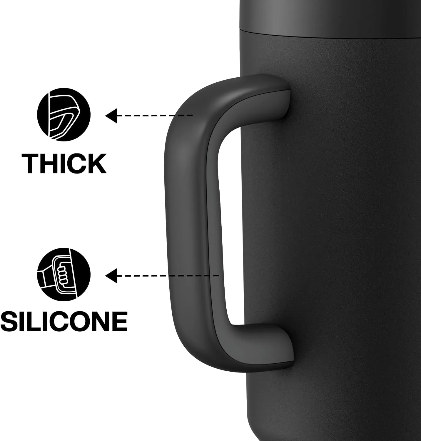 40 oz Tumbler with Handle and Straw, 100% Leakproof Insulated Tumbler with Lid and Straw, Stainless Steel Travel Mug, Keeps Cold for 34 Hours, Car Cup Holder Friendly (Midnight)