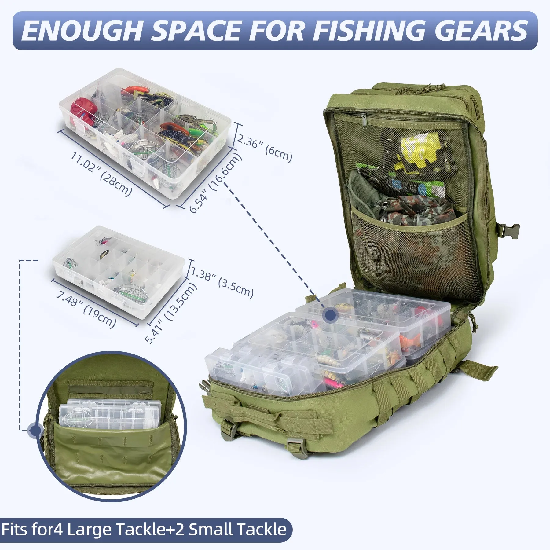45L Fishing Hunting Bag, Tactical Backpack