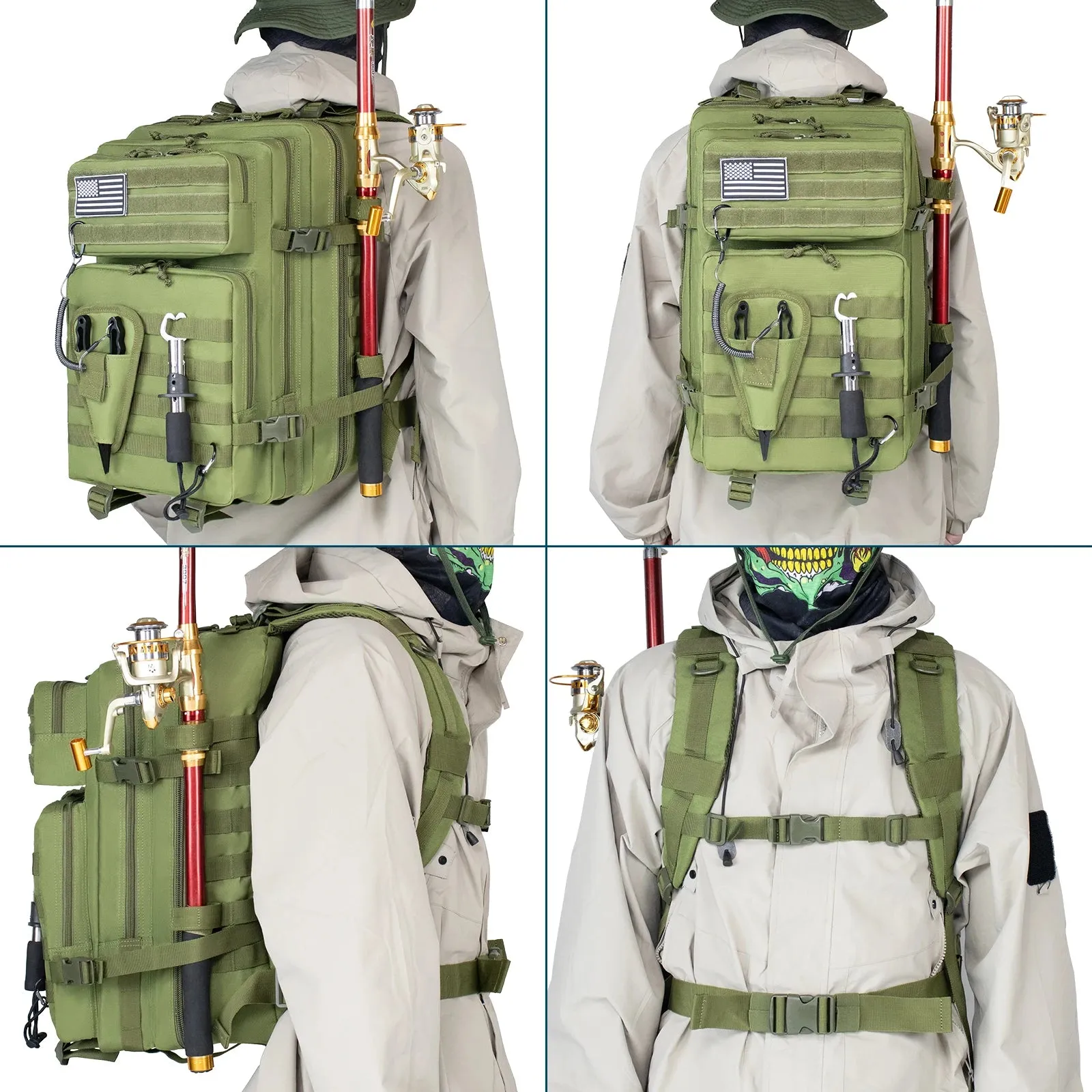 45L Fishing Hunting Bag, Tactical Backpack