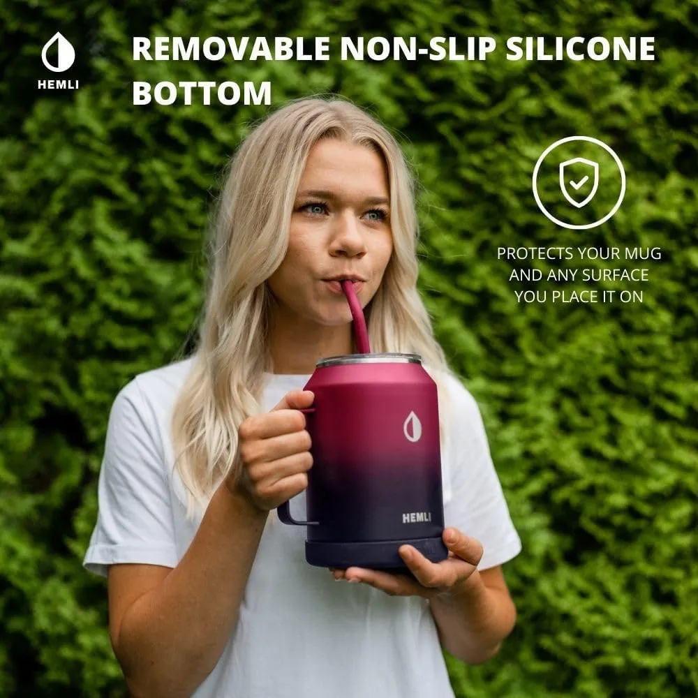 50 oz Big Cup with Handle and Straw, Large Travel Mug Tumbler, Thermal Cup, Vacuum Insulated Keeps Hot or Cold