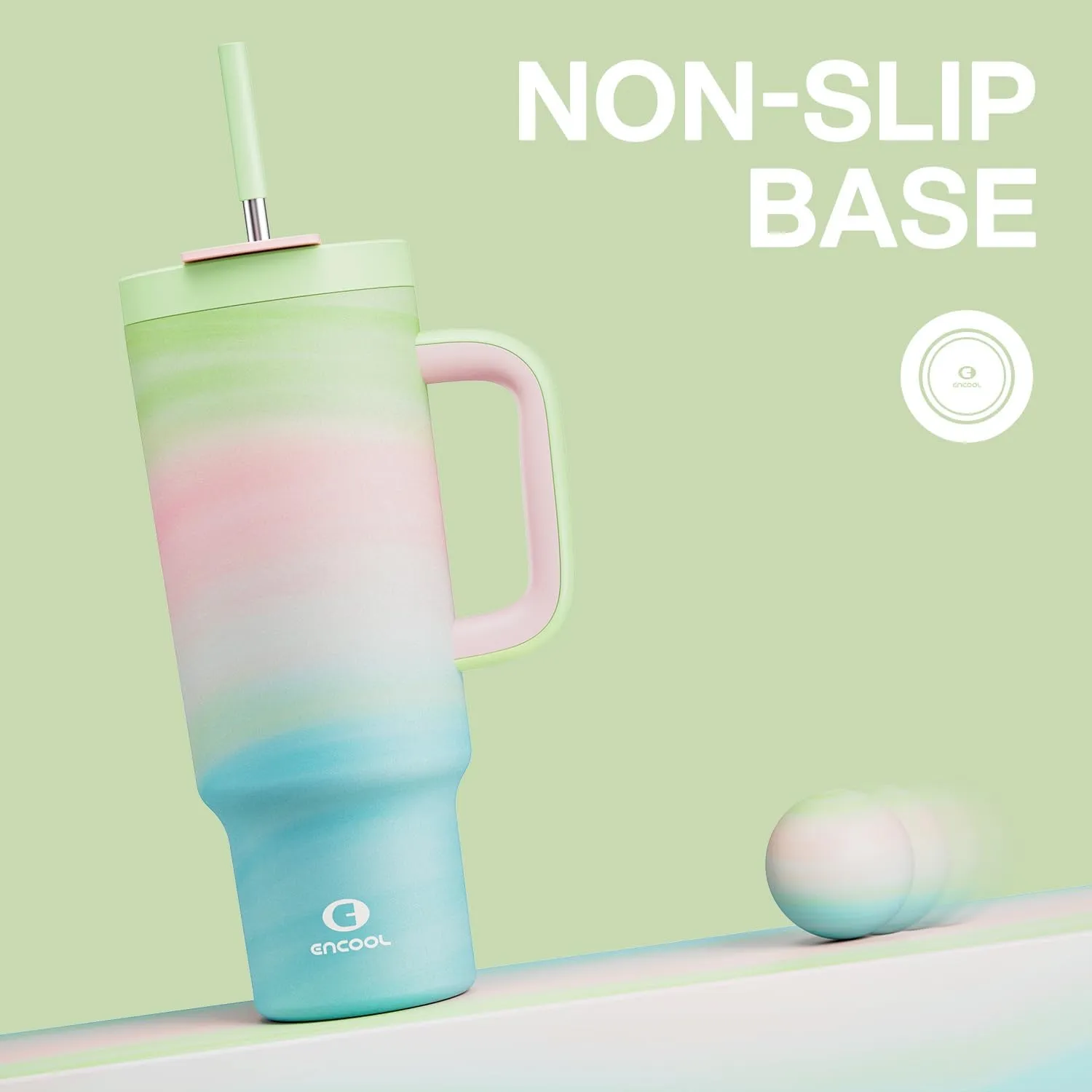 50 oz Tumbler with Handle and Straw, 100% Leakproof Insulated Tumbler with Lid and Straw, Stainless Steel Travel Mug, Keeps Cold for 34 Hours, Car Cup Holder Friendly (Fairy)