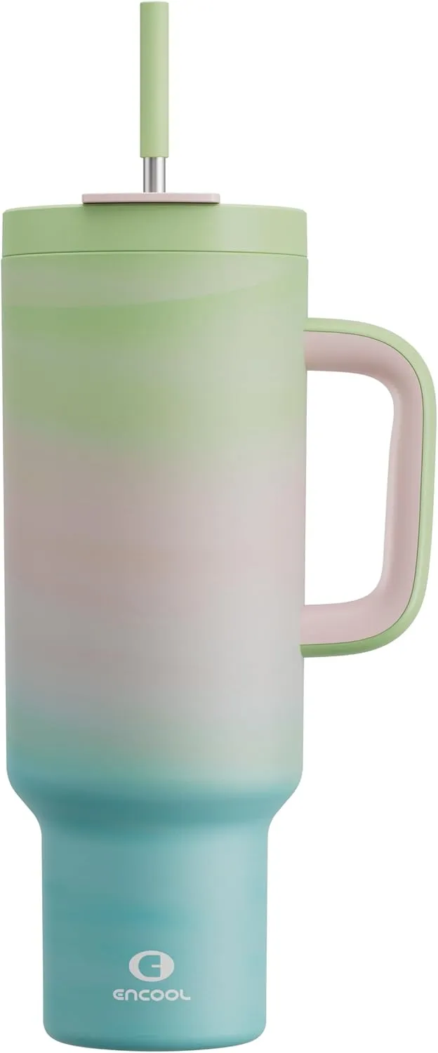 50 oz Tumbler with Handle and Straw, 100% Leakproof Insulated Tumbler with Lid and Straw, Stainless Steel Travel Mug, Keeps Cold for 34 Hours, Car Cup Holder Friendly (Fairy)