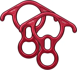 50KN Rescue Figure, 8 Descender Large Bent-Ear Belaying and Rappelling Gear Belay Device Climbing for Rock Climbing Peak Rescue 7075 Aluminum Alloy