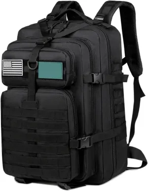 50L capacity outdoor backpack for hiking and mountaineering durable and water-resistant multifunctional backpack(Black 50L)