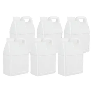 6 Pack 64 oz Clear Plastic Jugs with Lids, Water Jug Storage Containers with Ergonomic Handle, HDPE Containers for Water, Sauces, Beverage, Soaps, Liquids (0.5 Gallon)