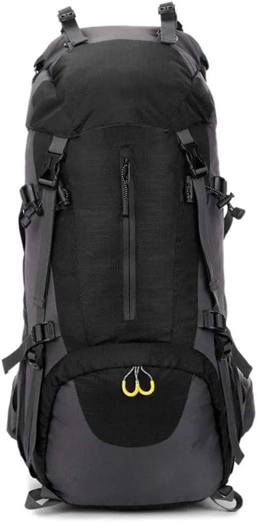 60L Waterproof Lightweight Hiking Backpack with Rain Cover,Outdoor Sport Travel Daypack for Climbing Camping Touring (Color : Black)