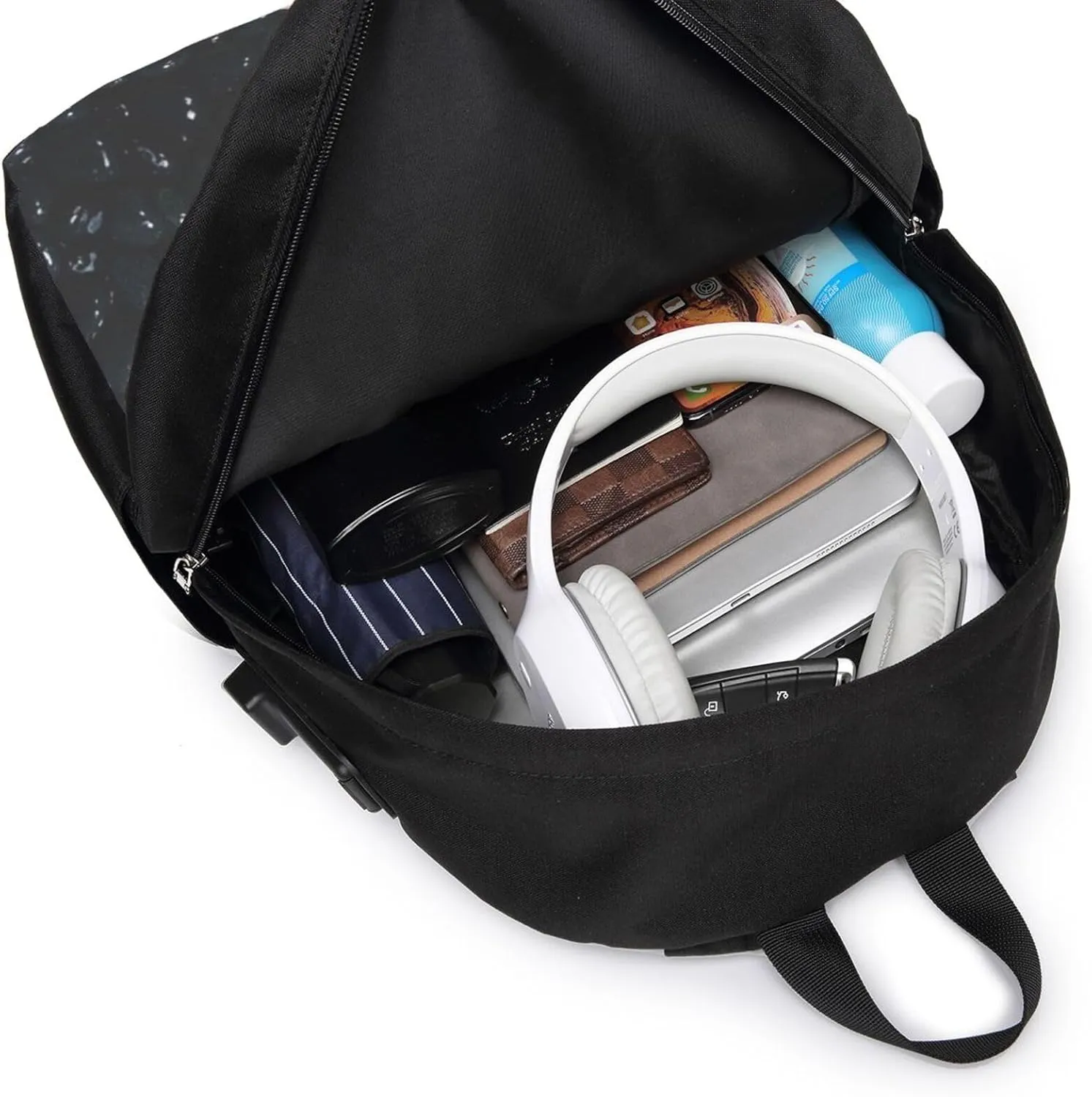 A-ngelina Jolie Simple Large Capacity Backpack, The Whole Bag Is Stylish And Lightweight Black
