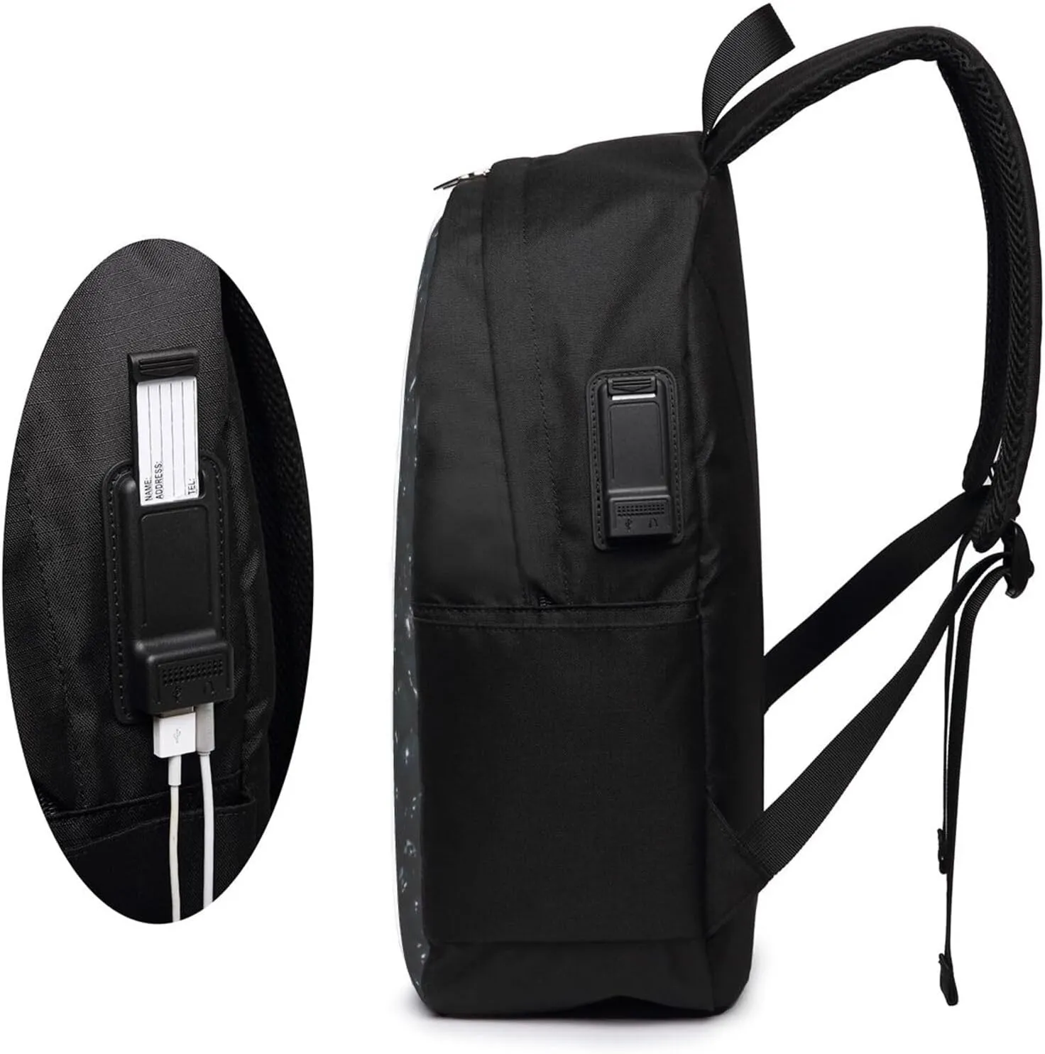 A-ngelina Jolie Simple Large Capacity Backpack, The Whole Bag Is Stylish And Lightweight Black
