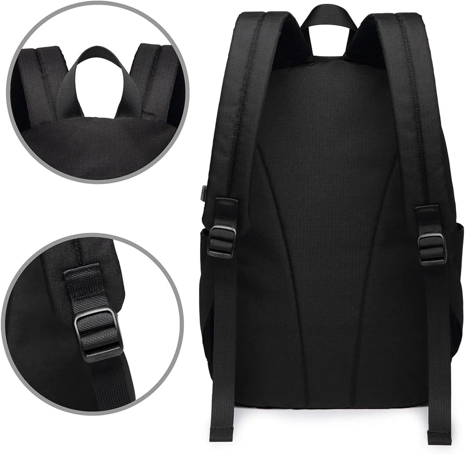 A-ngelina Jolie Simple Large Capacity Backpack, The Whole Bag Is Stylish And Lightweight Black