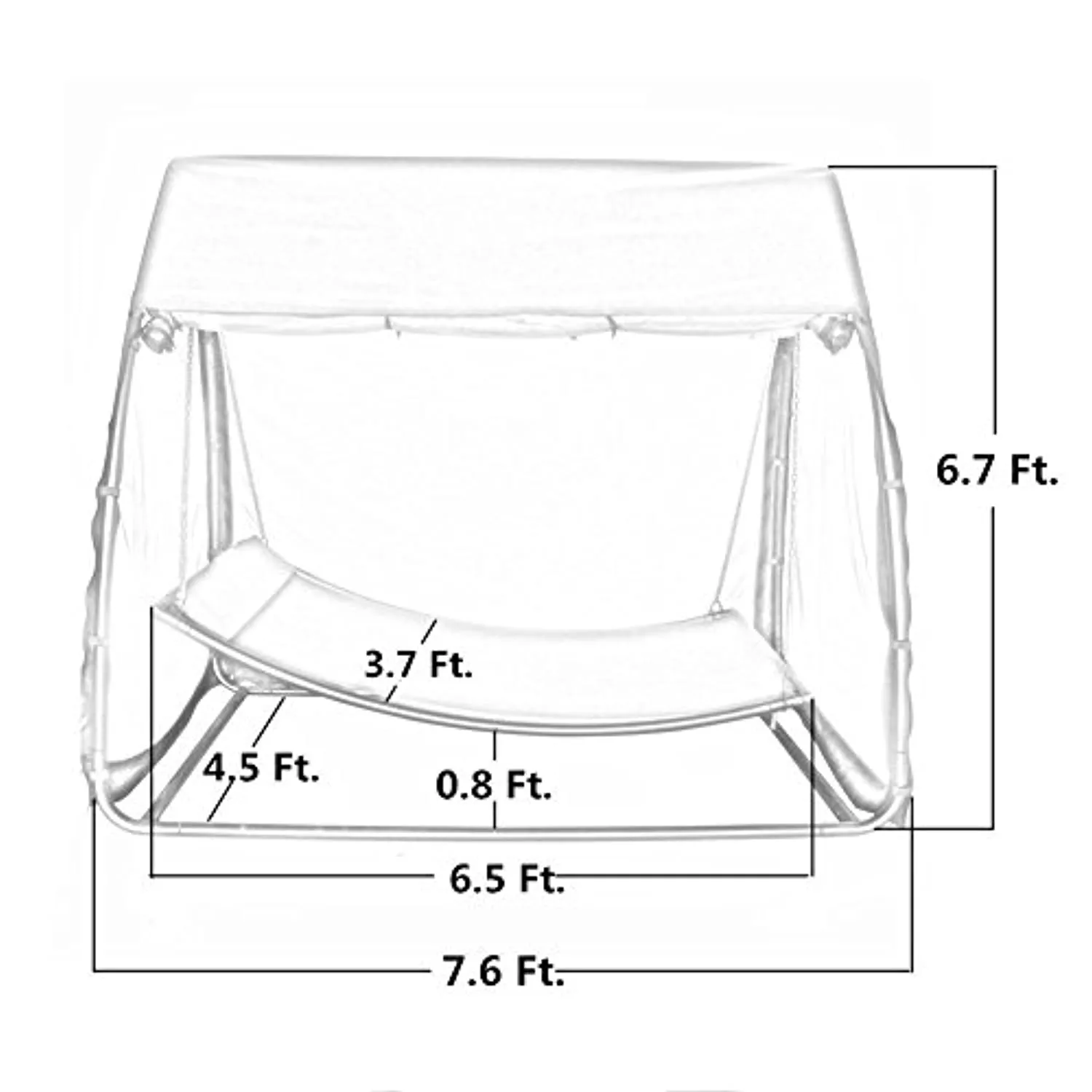 Abba Patio Outdoor Swing Hammock with Mosquito Net, Canopy Swing Bed for Patio, Porch, Backyard, 8'L x 5'W x 7'H, Chocolate
