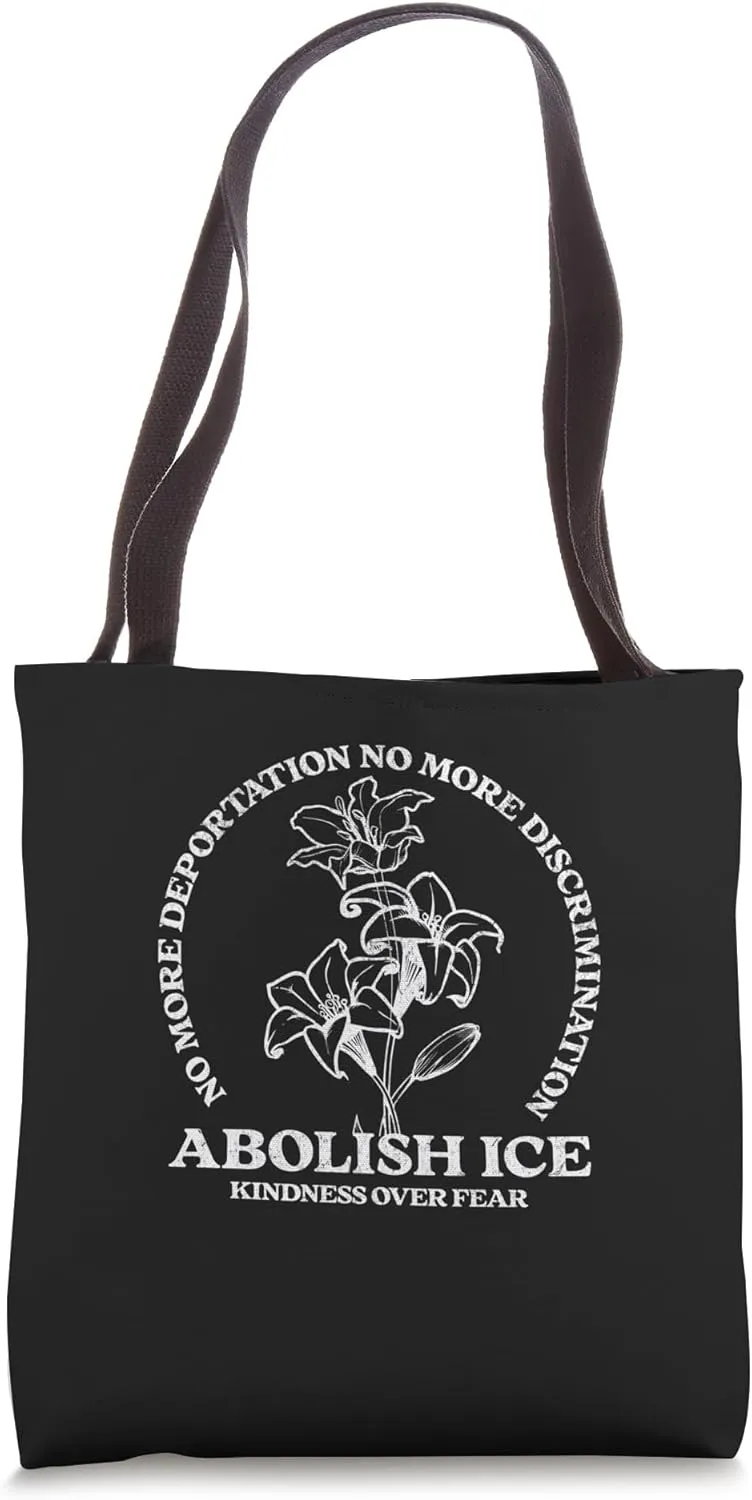 Abolish ICE Retro Protest Resist Support Immigrants Refugees Tote Bag