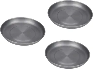 ABOOFAN 3pcs Lightweight Aluminium Alloy Fruit Plate Portable Dinnerware for Outdoor Camping for Bbqs Family Gatherings Picnics Easy to Clean