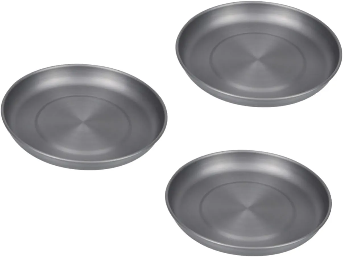 ABOOFAN 3pcs Lightweight Aluminium Alloy Fruit Plate Portable Dinnerware for Outdoor Camping for Bbqs Family Gatherings Picnics Easy to Clean