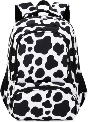 abshoo Lightweight Kids Backpack For Girl Kindergarten Elementary School Bookbag for Girls Ages 6-8-10 (Cow Print)