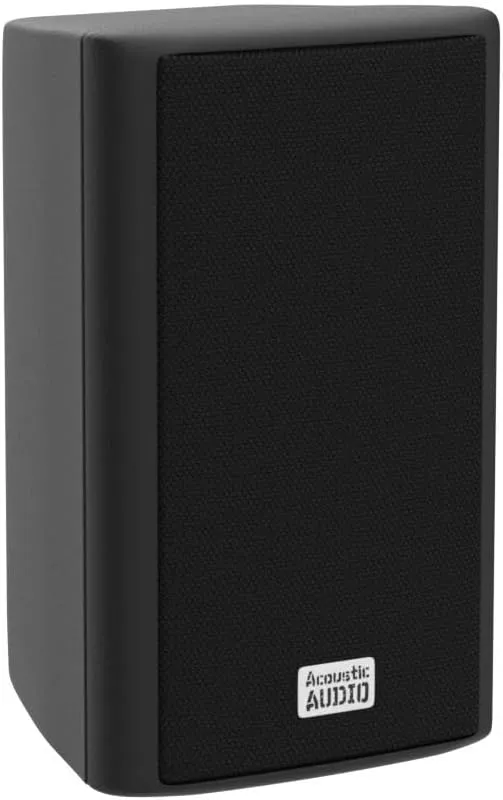 Acoustic Audio by Goldwood AA351B 2 Way High Performance Indoor Outdoor 500W Speakers with Powerful Bass (1 Pair, Black)