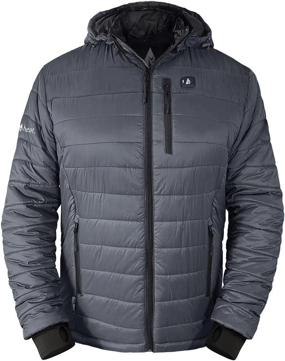 ActionHeat Men's 5V Insulated Heated Jacket with Detachable Hood, Battery Pack