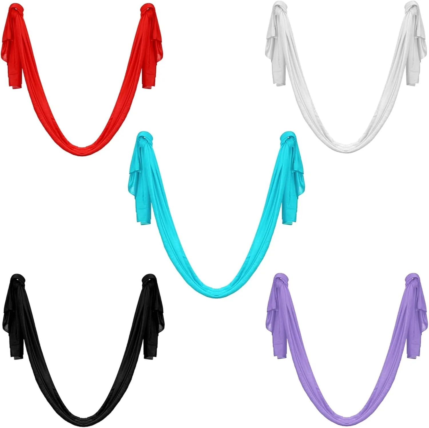 Active Silk Aerial Yoga Swing Hammock Kit for Improved Yoga Inversions Flexibility & Core Strength