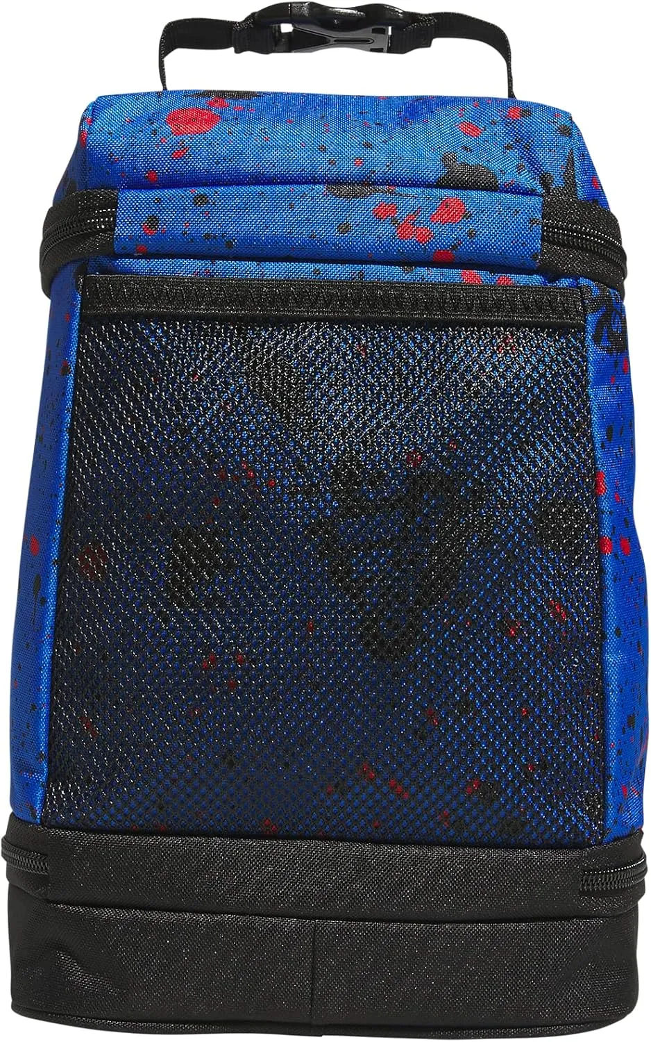 adidas Excel Lunch Bag, Cooler with Zipper, Pocket for Ice Pack, and Clip, Temperature Control Insulation, Splatter Bright Royal/Black/Better Scarlet, One Size