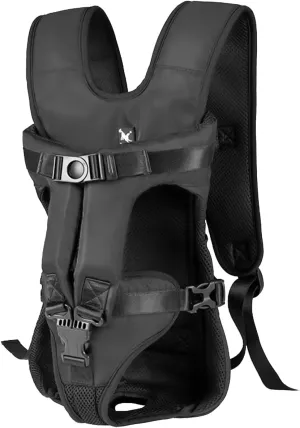 Adjustable Pet Front Carrier Backpack, Hands-Free Dog & Cat Travel Bag for Small & Medium Pets Easy-Fit Puppy Travel Backpack