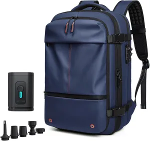 Aeropack Backpack, 60L Aeropack Expandable Vacuum Seal Compression Travel Waterproof Backpack with Electric Air Pump (Blue)