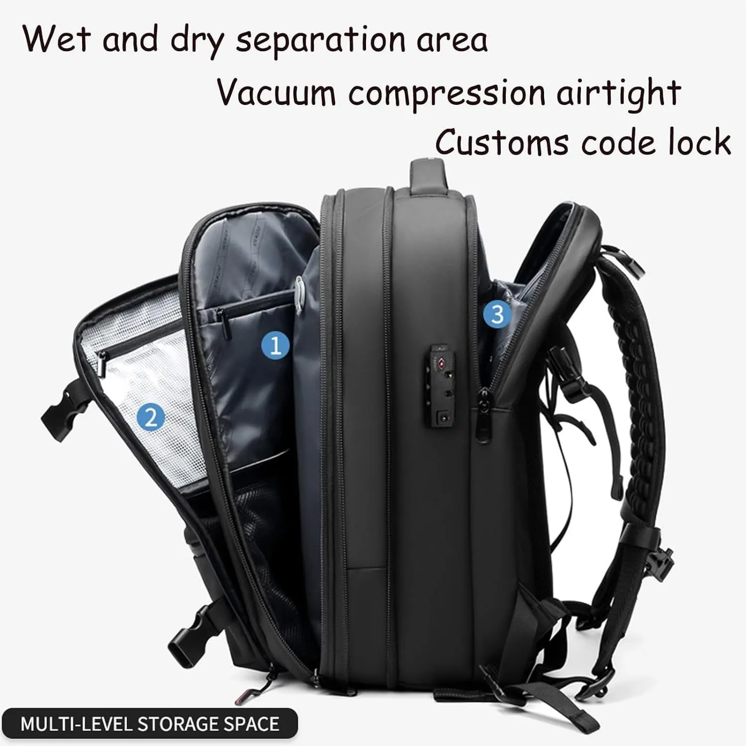Aeropack Backpack, Aeropack Vacuum Compression Backpack, 2025 60l Expandable Backpack with Vacuum Compression (Gray 1.0, Bag)