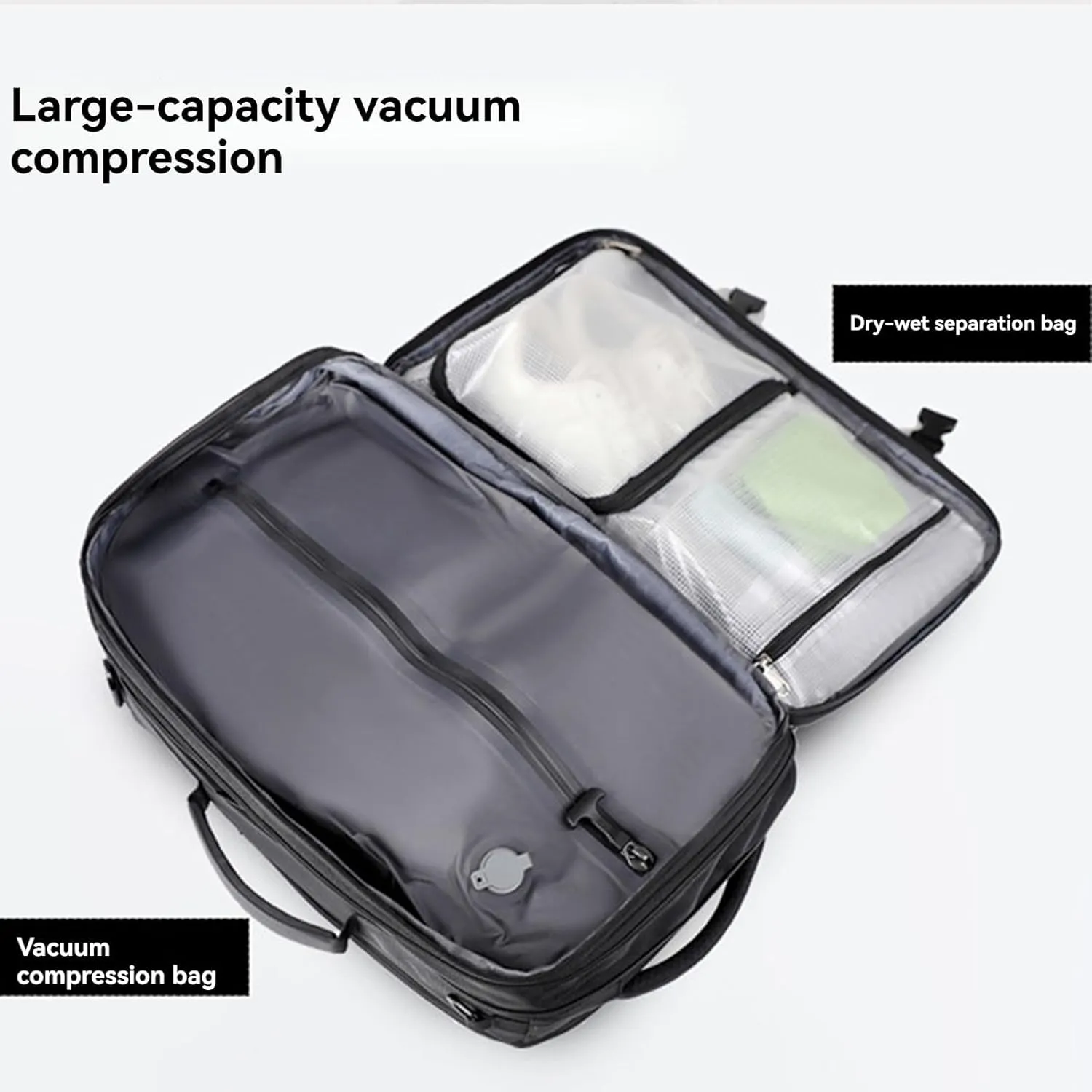 Airback Backpack, Expandable Backpack with Vacuum Compression, Travel Backpack with Vacuum Compression (Type-E)