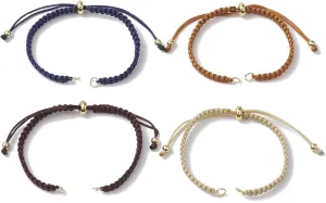 Airssory 12 pcs 4 Colors Nylon Slider Wave Bracelets Making Cords with Beads Jump Ring Adjustable Rope for Link Chrams DIY Jewelry Wrist Anklets Decorations