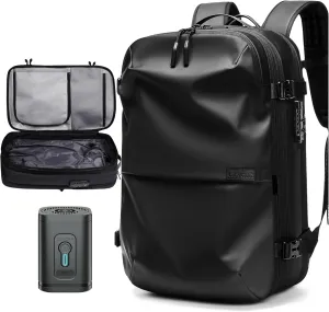 AirVault Vacuum Seal Travel Backpack 60L with Exapandable Vortex Air Compression Vacuum System Water Resistant TSA Lock (Vacuum Pump Included, Black, 60L)