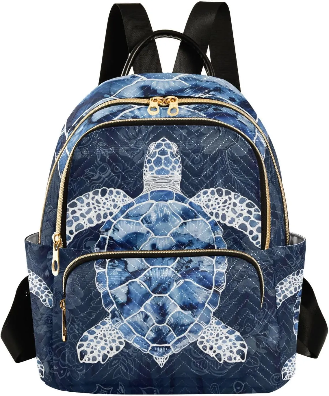 ALAZA Blue White Sea Turtle Mini Backpack Purse for Women Travel Bag Lightweight Shoulder Bag Fashion Daypack