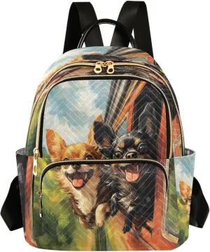 ALAZA Chihuahua Mini Backpack Purse for Women Travel Bag Lightweight Shoulder Bag Fashion Daypack