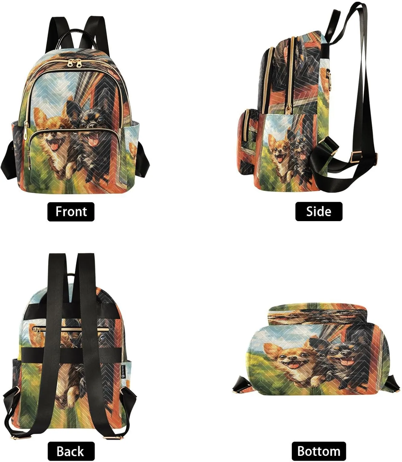 ALAZA Chihuahua Mini Backpack Purse for Women Travel Bag Lightweight Shoulder Bag Fashion Daypack
