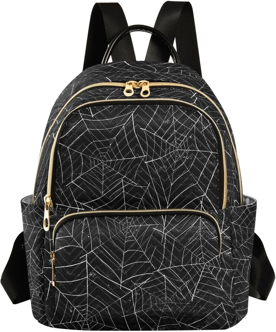 ALAZA Halloween Spiderweb Black Women Backpack Purse Ladies Fashion Shoulder Bag Daypack Travel Bag 7.5L