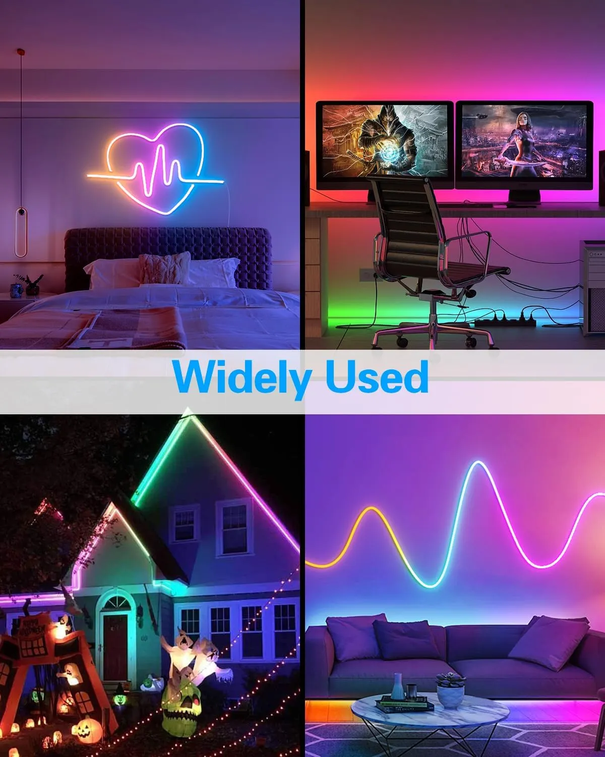 ALITOVE Addressable Neon LED Strip Lights WS2811 16.4ft Room Decor Flexible Programmable Digital RGB IC LED Pixels Strip Light 12V Outdoor IP65 Waterproof LED Rope Lights(No Power Supply & Controller)