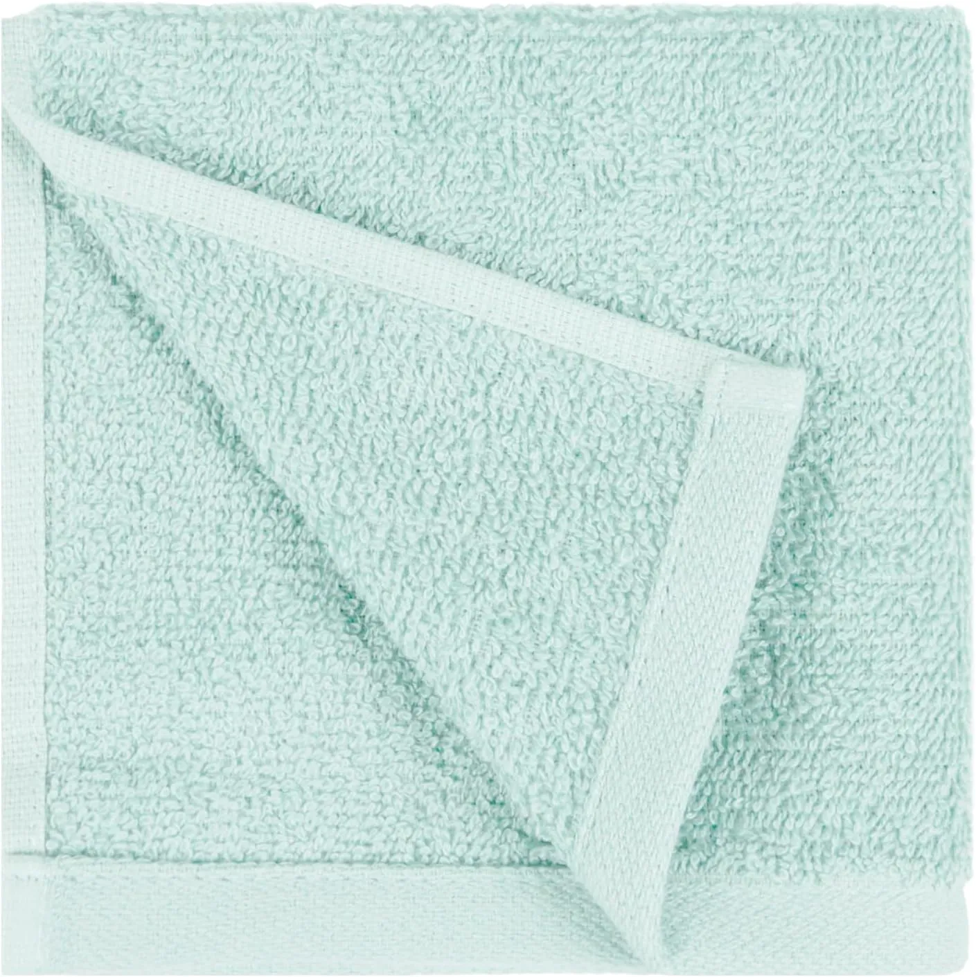 Amazon Basics face Towels for bathroom, 100% Cotton Extra Absorbent washcloth, Fast Drying - salon towel - 24 Pack Ice Blue (12 x 12 inches)