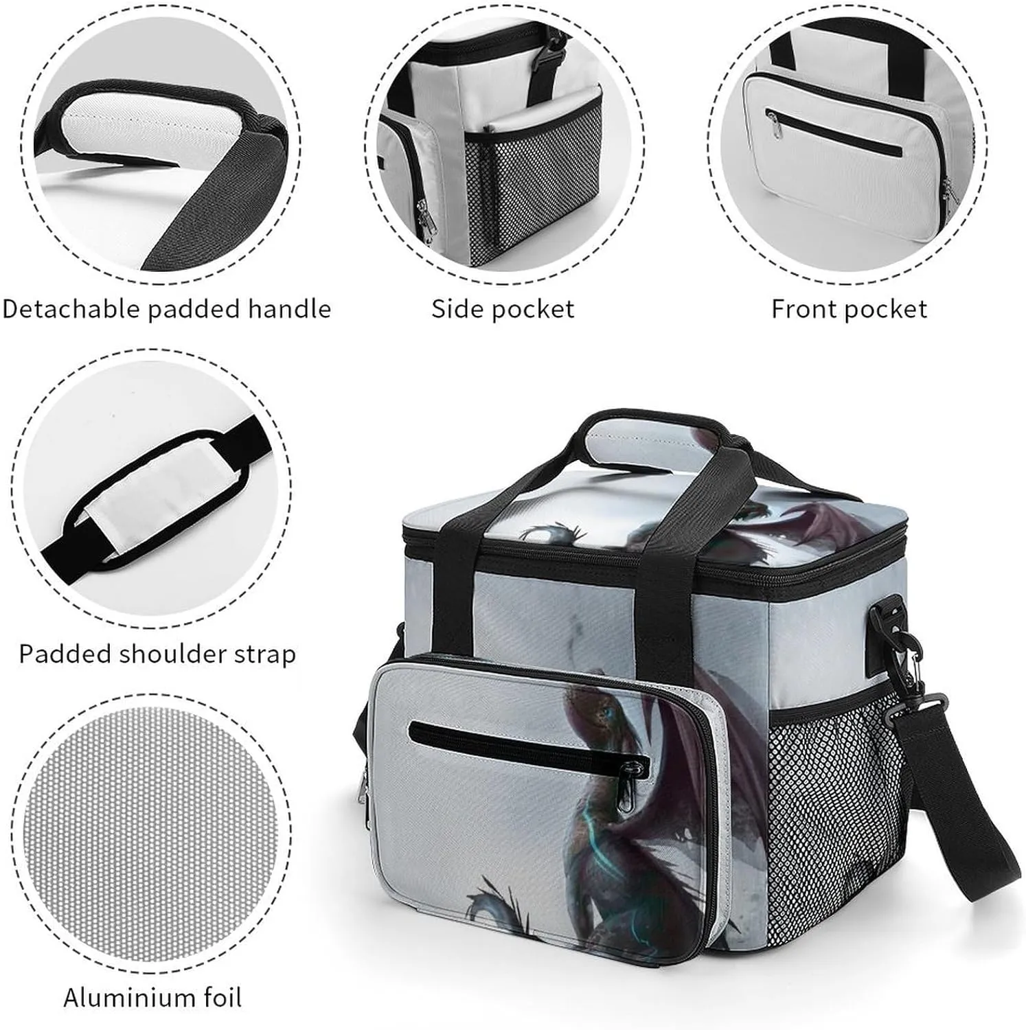 American Flag Sunburst 22.5L Waterproof Soft Cooler Bag USA Stars Stripes Insulated Lunch Box for Camping Fishing Beach Road Trips