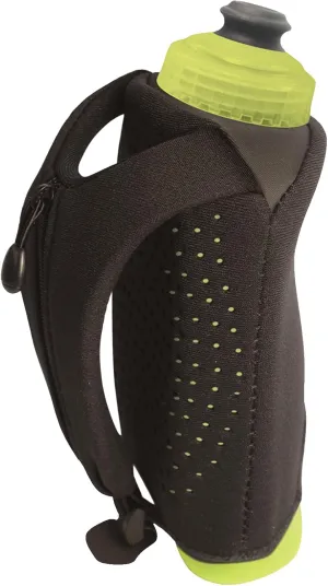 Amphipod Hydraform Ergo-Lite Handheld Water Bottle, BPA-Free Minimalist Insulated Hydration for Ultra-Running & Walking - Black/Green - 16 oz