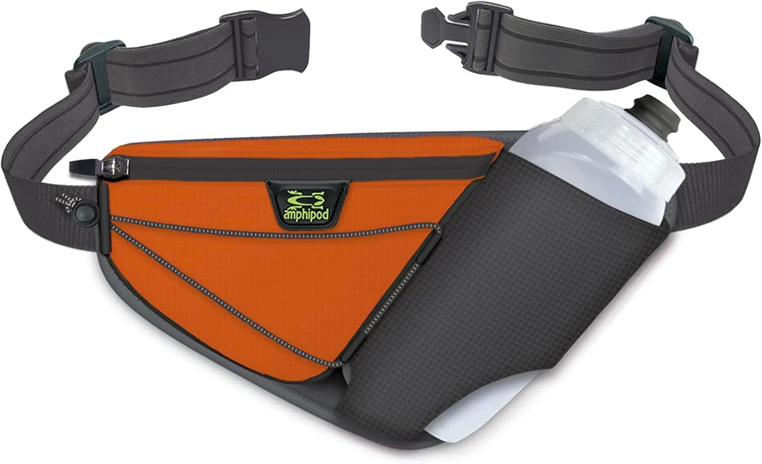 Amphipod Profile-Lite 20 Bottle Pack, Runners Waist & Hydration Belt, 5K/10K, Endurance & Ultra Running, Men & Women (20 oz.) - Charcoal/Sunrise - 20 oz