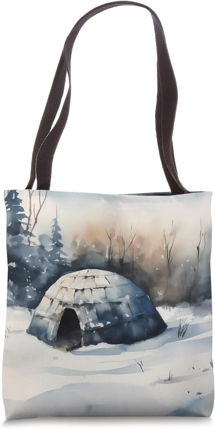 An Igloo In A Snowy Landscape. Winter, Arctic, Shelter, Ice Tote Bag