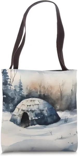 An Igloo In A Snowy Landscape. Winter, Arctic, Shelter, Ice Tote Bag