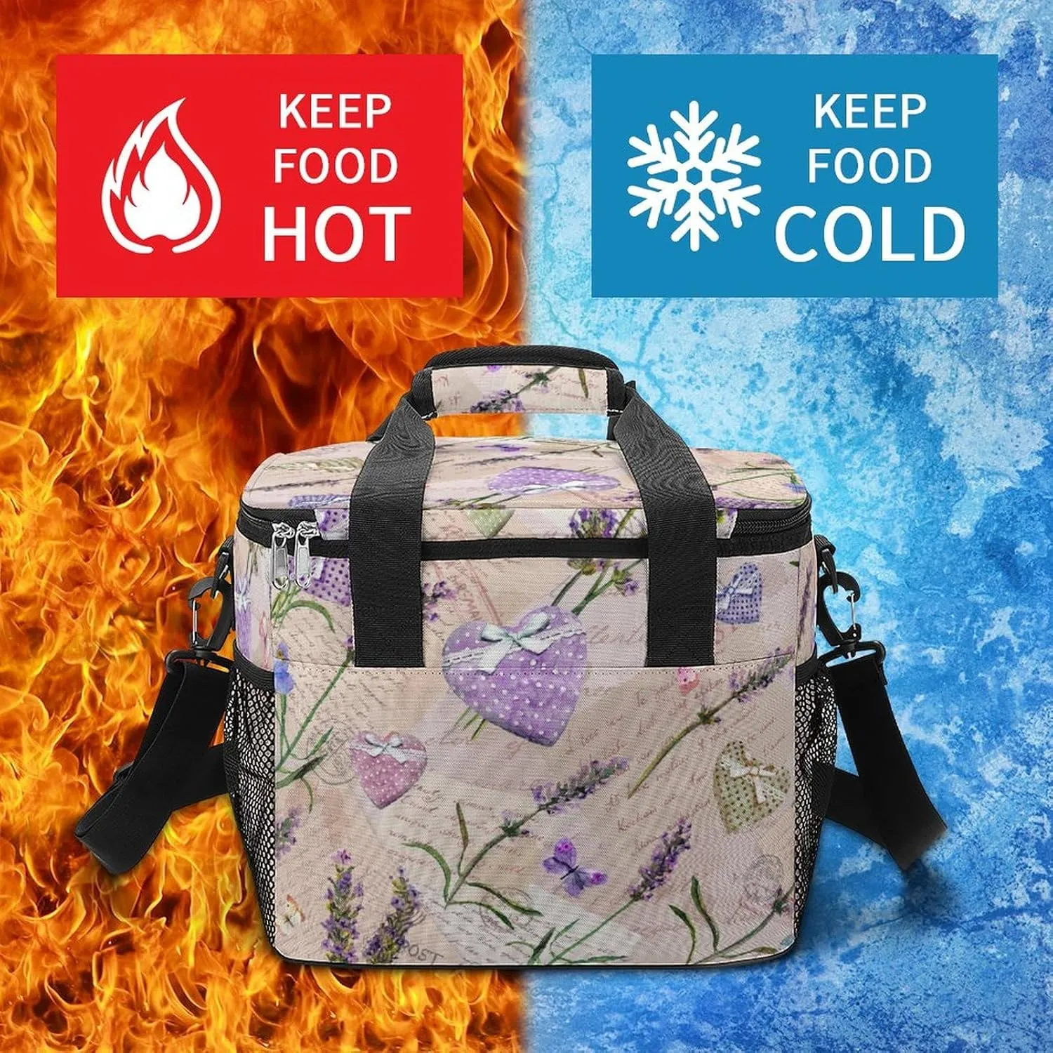 Anchor Flower Stripe 22.5L Insulated Camping Coolers Bag Summer Ocean Large Leakproof Ice Chest for Beach Travel Picnic