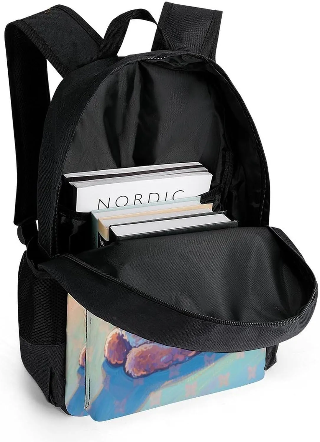 Animals Llama Art Rucksack Polyester Anti-Theft Multipurpose Carry On Bag Large Capacity Travel and Sport Backpack Rucksack With Smooth Zippers