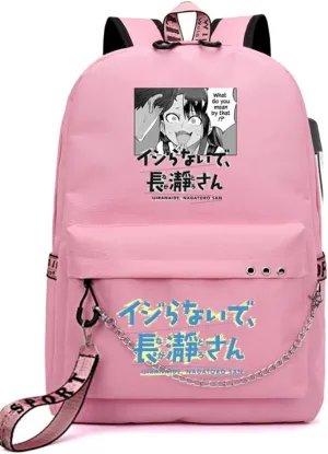 Anime Don't Toy With Me Miss Nagatoro Ijiranaide Nagatoro San Backpack Cosplay Backpack With Chain (5)