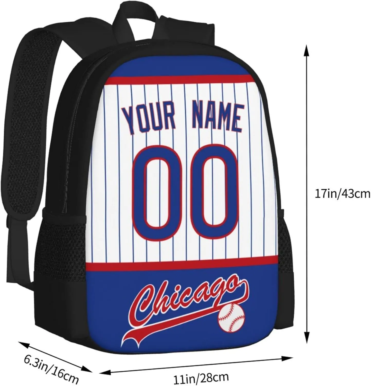 ANTKING Chicago Backpack High capacity Custom Any Name and Any Number Gifts for Kids Men Fans