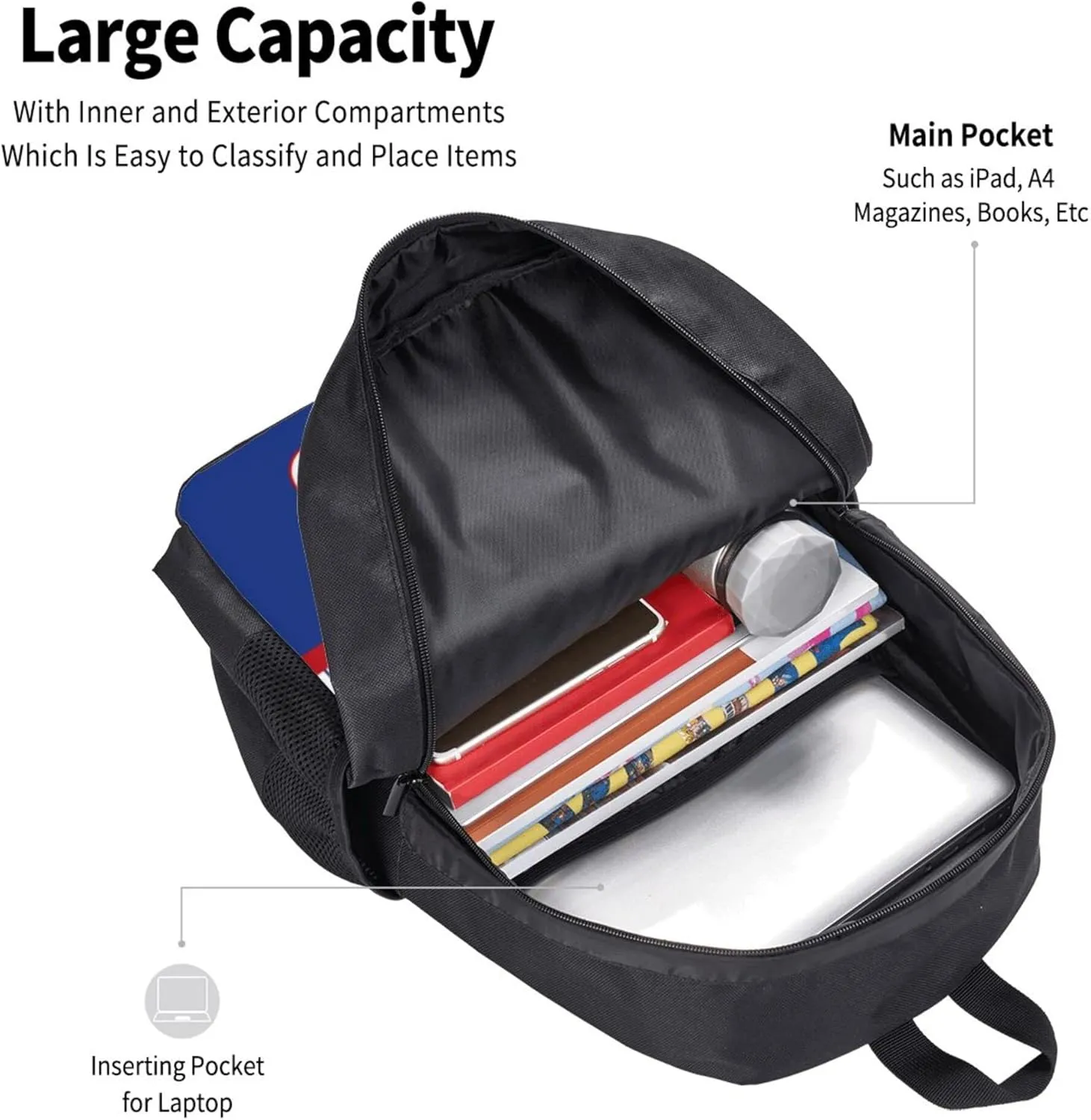 ANTKING Chicago Backpack High capacity Custom Any Name and Any Number Gifts for Kids Men Fans