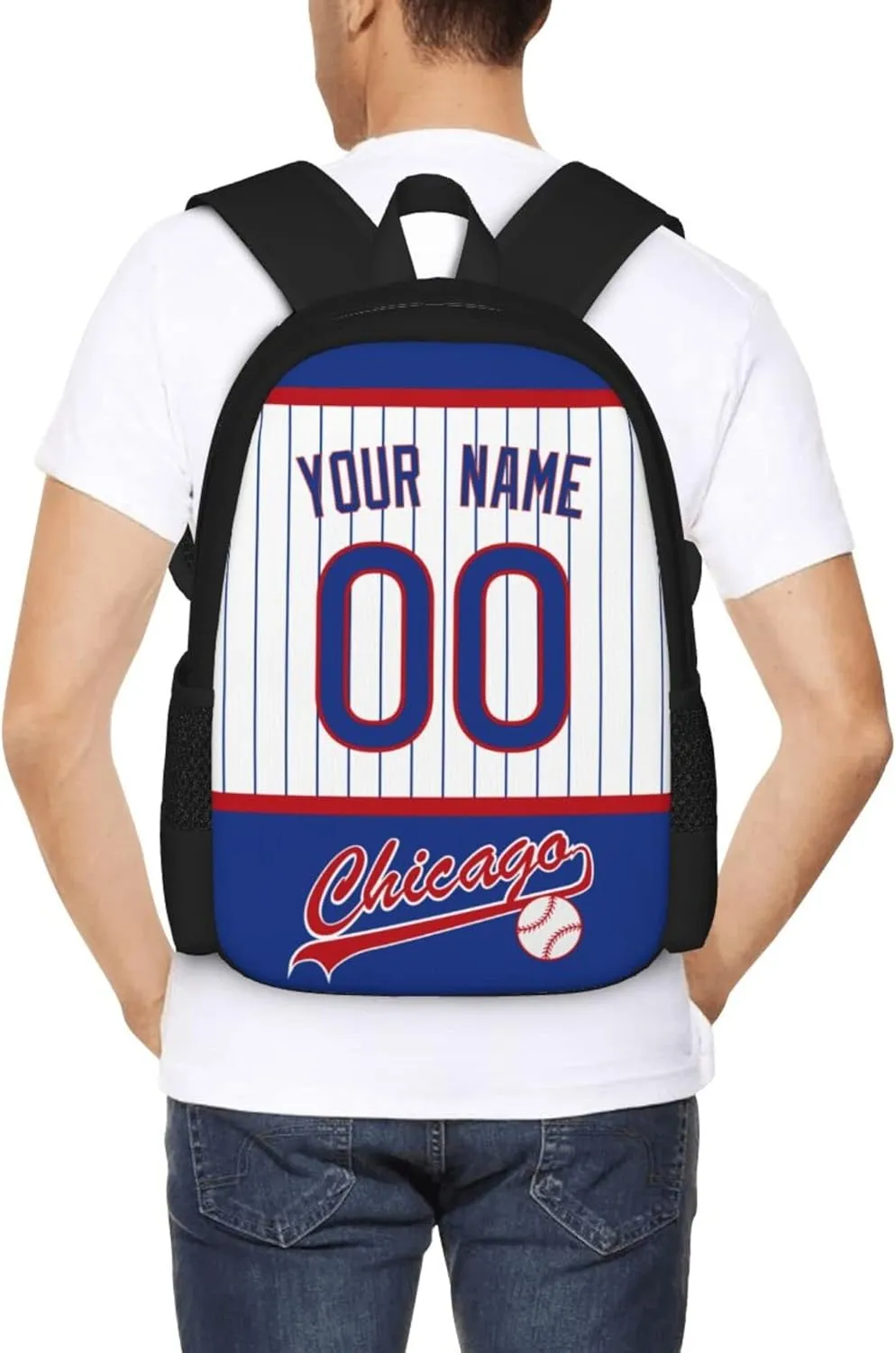 ANTKING Chicago Backpack High capacity Custom Any Name and Any Number Gifts for Kids Men Fans