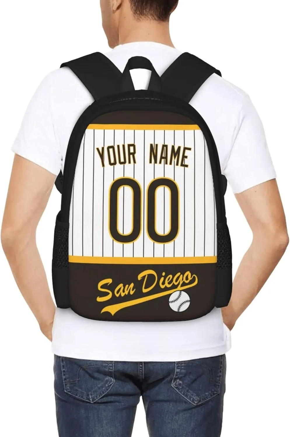 ANTKING San Diego Backpack High capacity Custom Any Name and Any Number Gifts for Kids Men Fans